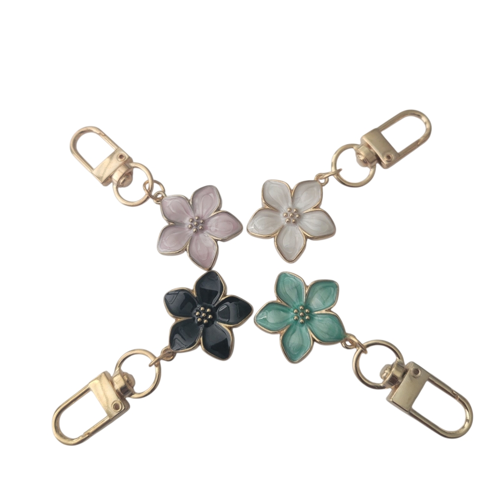 4 Piece Floral Bag Charm/Keychain/zip Pull